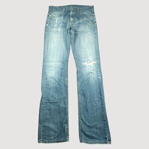 Levi's 527 Jeans Mens 32x34 Slim Fit Bootcut Low Rise Baggy Ripped Blow Out Knee
